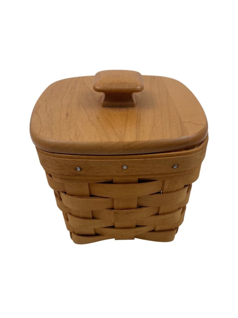 Longaberger Small 2001 Basket With Wood Lid 5" - Picture 2 of 13
